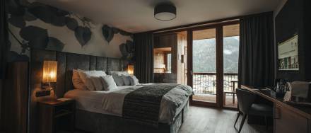 Innenansicht Doppelzimmer mit Balkon